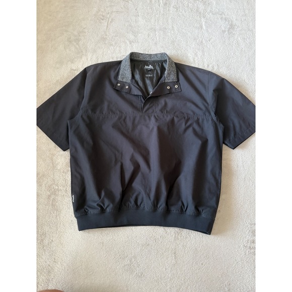 Ashworth Weather Systems Pullover Windbreaker Water Resistant Black Large - Picture 1 of 6